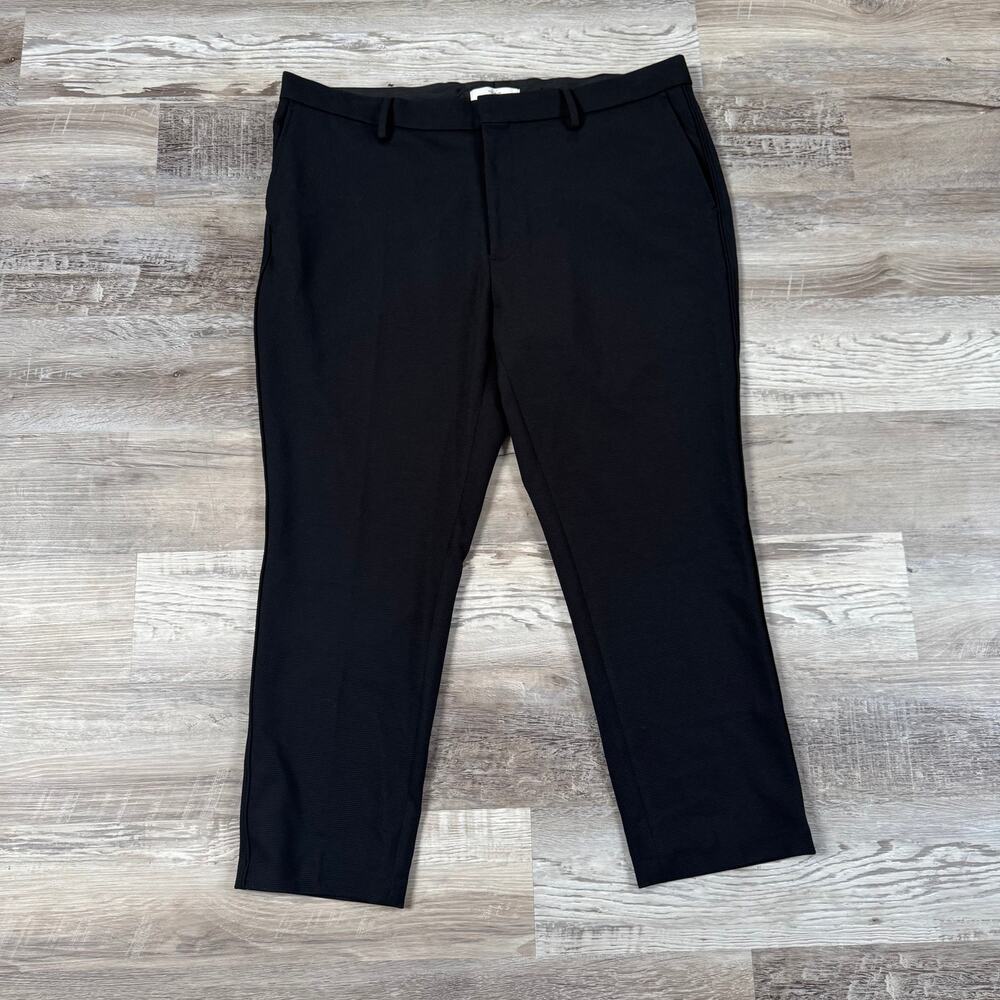 River Island Black Tailored Trousers High Rise Slim Leg Dress Pants 42
